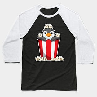 Penguin with Popcorn cone Baseball T-Shirt